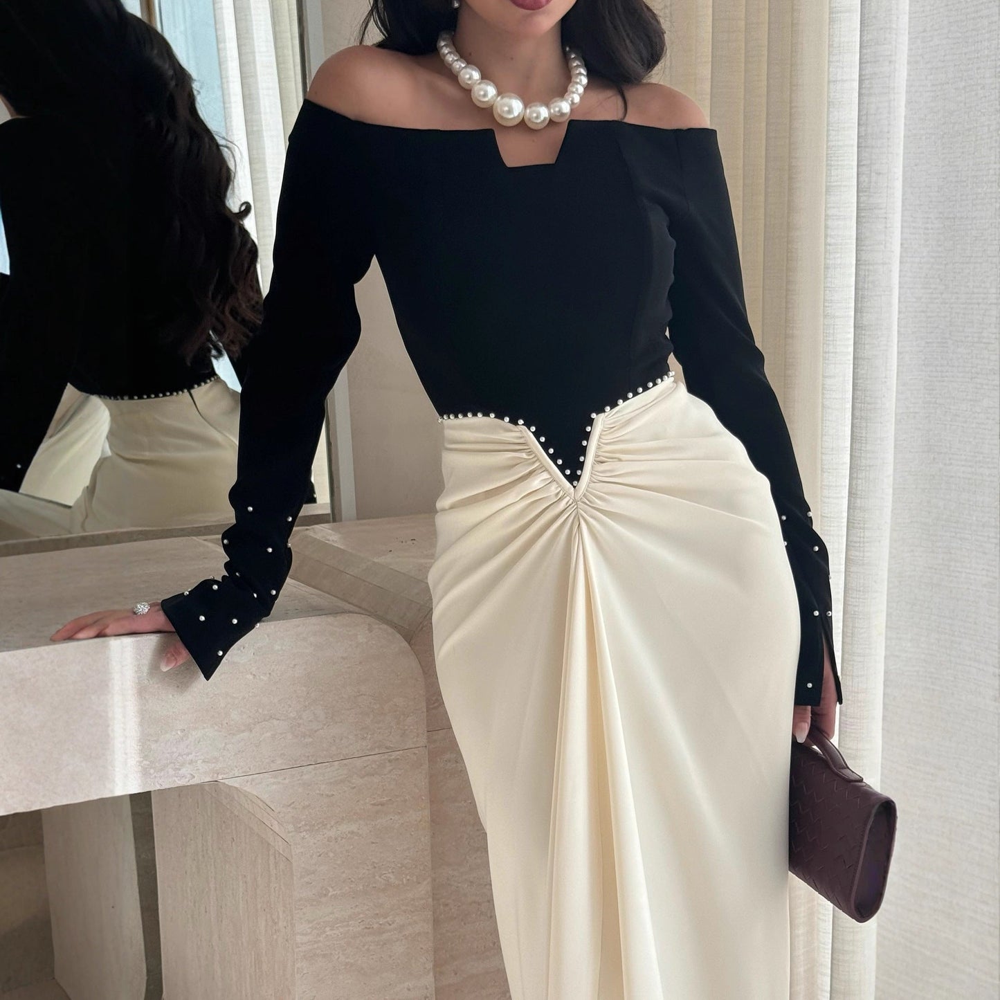 Robe Fourreau Élégance Perle ORIS WEAR
