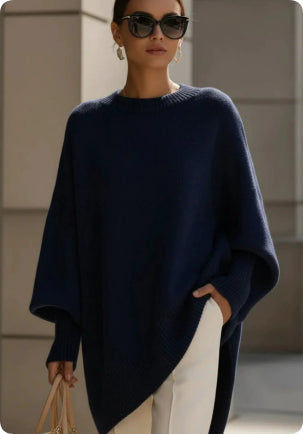 Oversized Knit Poncho Sweater ORIS WEAR