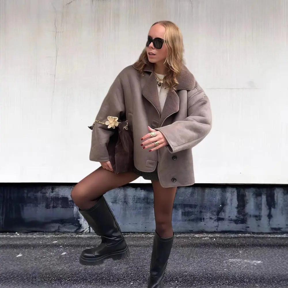 Veste Femme Vintage en Laine – Col Revers & Manches Longues ORIS WEAR
