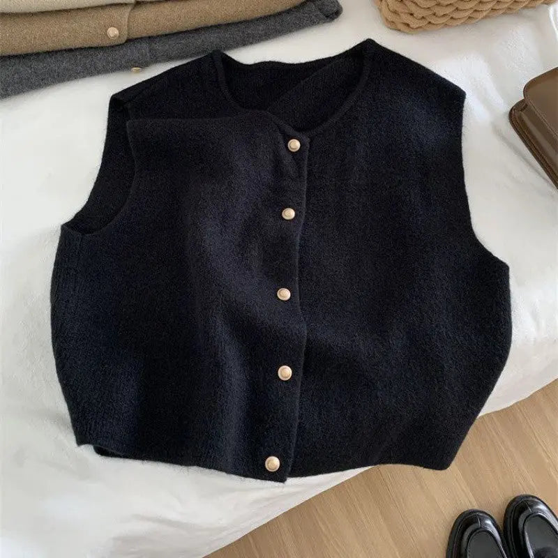 Gilet sans manches chic à boutons contrastés ORIS WEAR