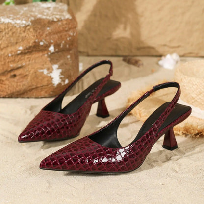 Escarpins slingback effet croco – Talon graphique élégant ORIS WEAR