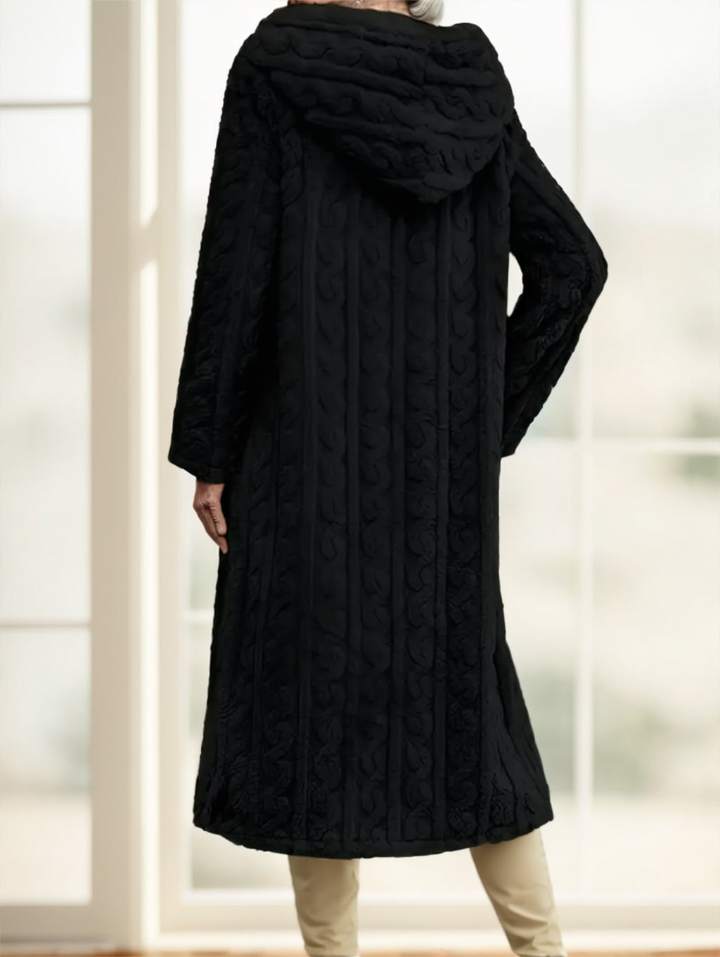 Long Textured Button Coat ORIS WEAR