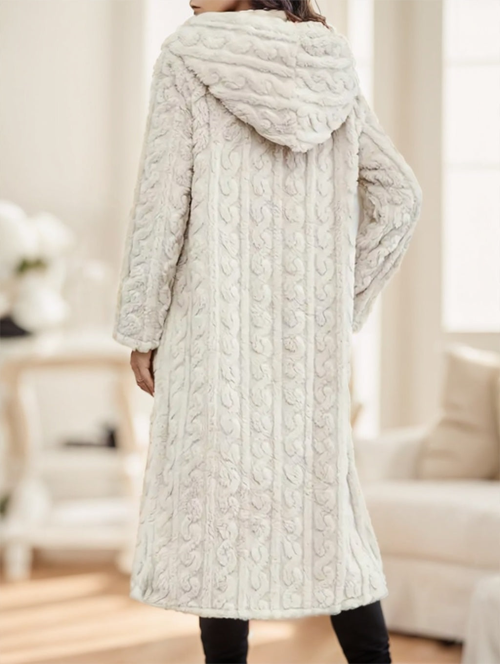 Long Textured Button Coat ORIS WEAR
