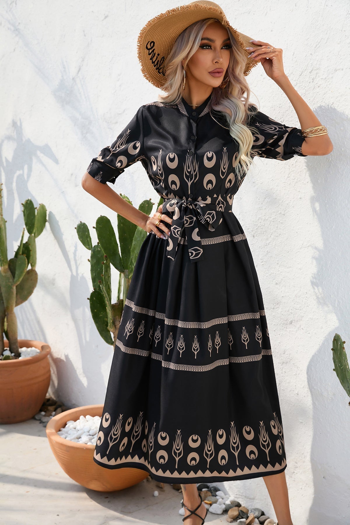 Robe courte femme fleurie noir — ORIS WEAR