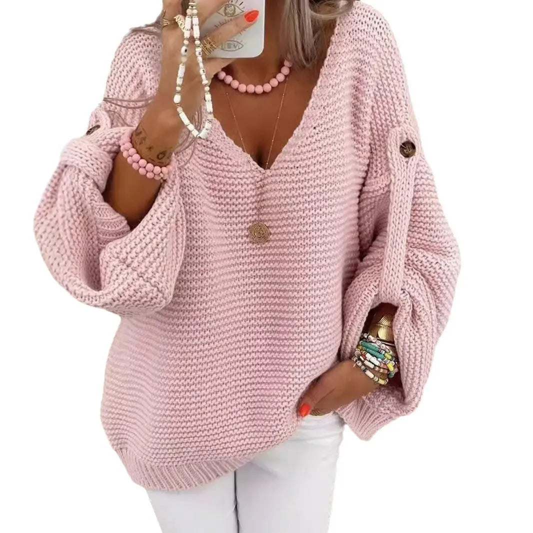 Pull oversize col V en maille douce ORIS WEAR