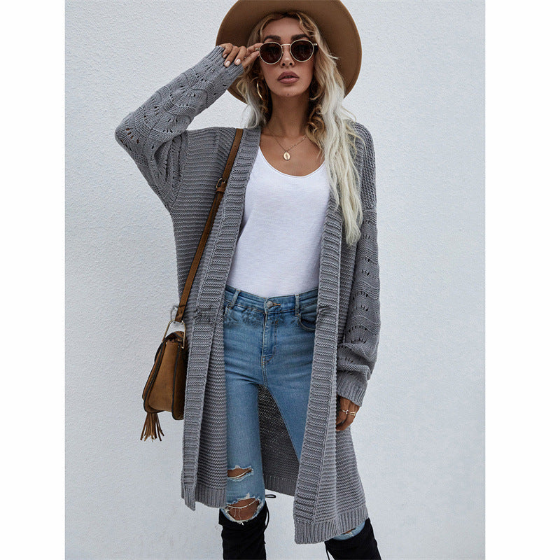 Cardigan long femme uni – Élégance et style tricoté ORIS WEAR