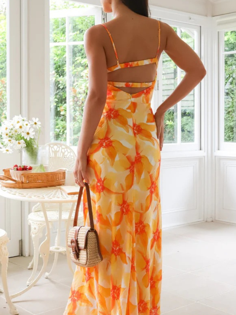Maya | La Robe Mi-Longue Fleurie élégante ORIS WEAR