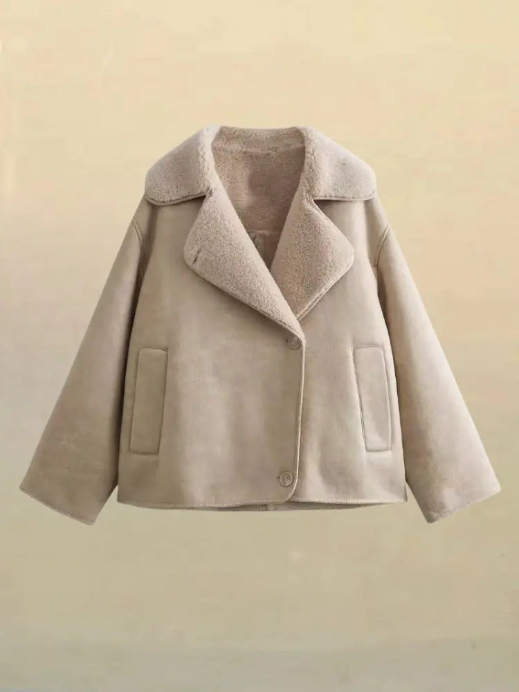 Veste Femme Vintage en Laine – Col Revers & Manches Longues ORIS WEAR