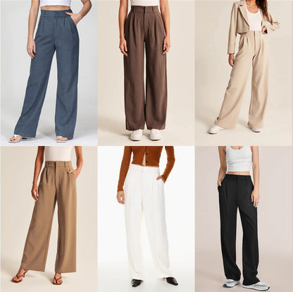 Pantalon droit taille haute  décontracté à jambes larges ORIS WEAR