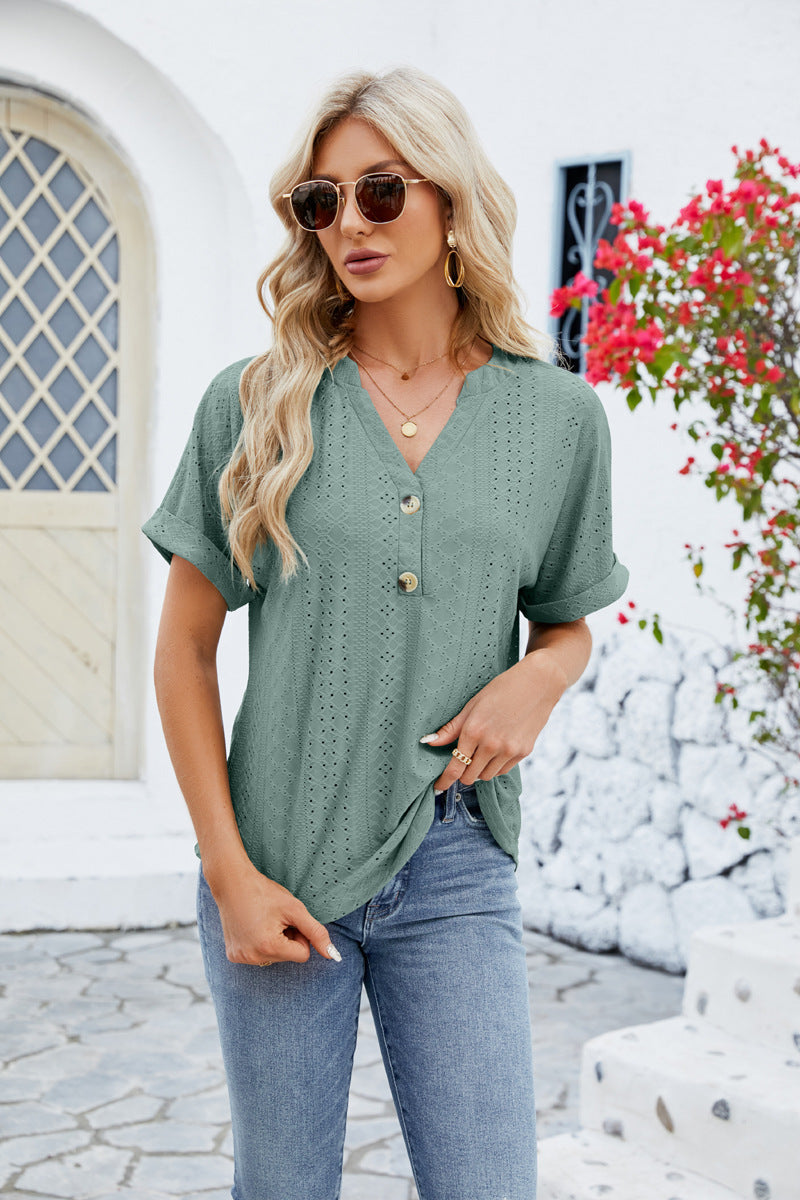 Pull à manches courtes et col en V pour ORIS WEAR