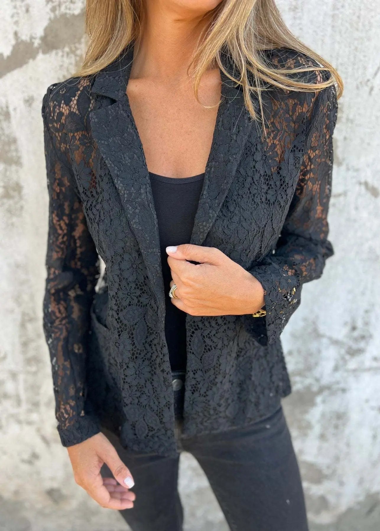 Blazer Dentelle Florale Femme Élégant ORIS WEAR