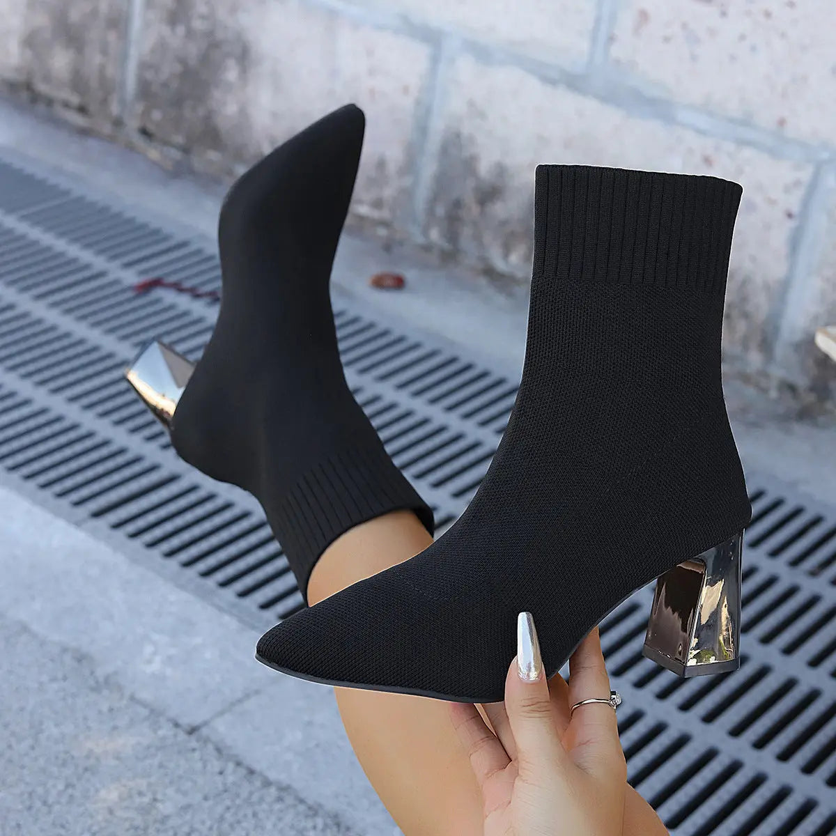 Bottines chaussettes – Talon géométrique chic ORIS WEAR