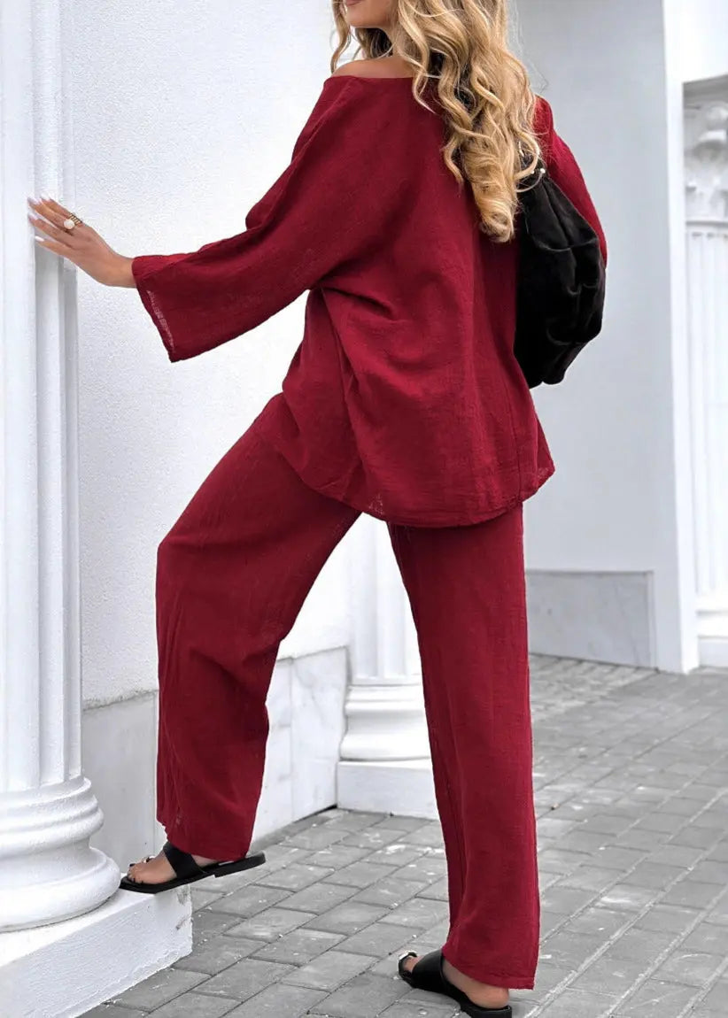 Ensemble casual coton lin femme ORIS WEAR