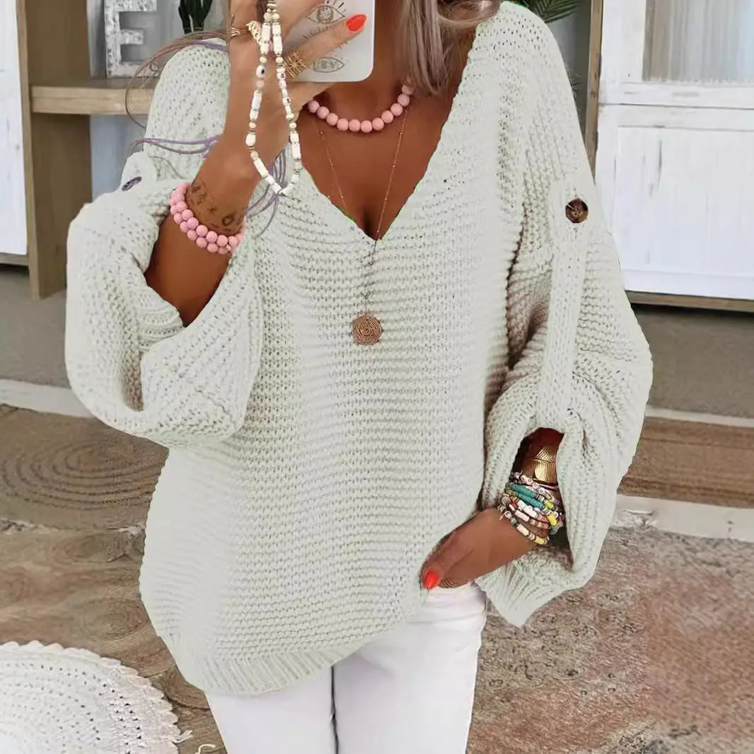 Pull oversize col V en maille douce ORIS WEAR