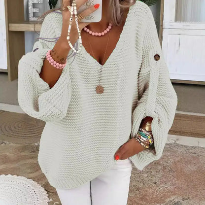 Pull oversize col V en maille douce ORIS WEAR