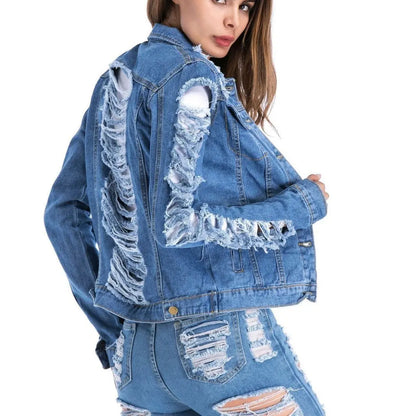 Veste Jean Effet Usé Grande Taille ORIS WEAR