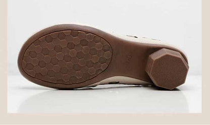 Sabots Femme Rétro en Cuir PU, Bout Rond, Slip-on ORIS WEAR