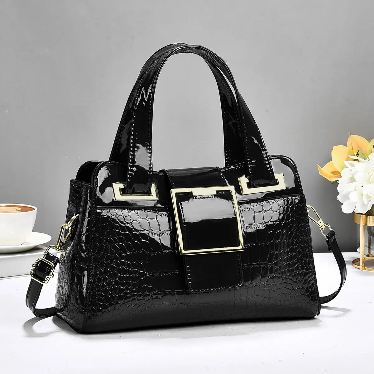 Sac à main effet croco – Boucle graphique et allure chic ORIS WEAR