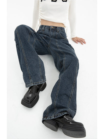 Jean bleu foncé drapé ample ORIS WEAR