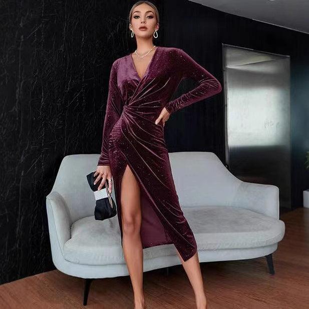 Robe Soirée Velours Asymétrique ORIS WEAR