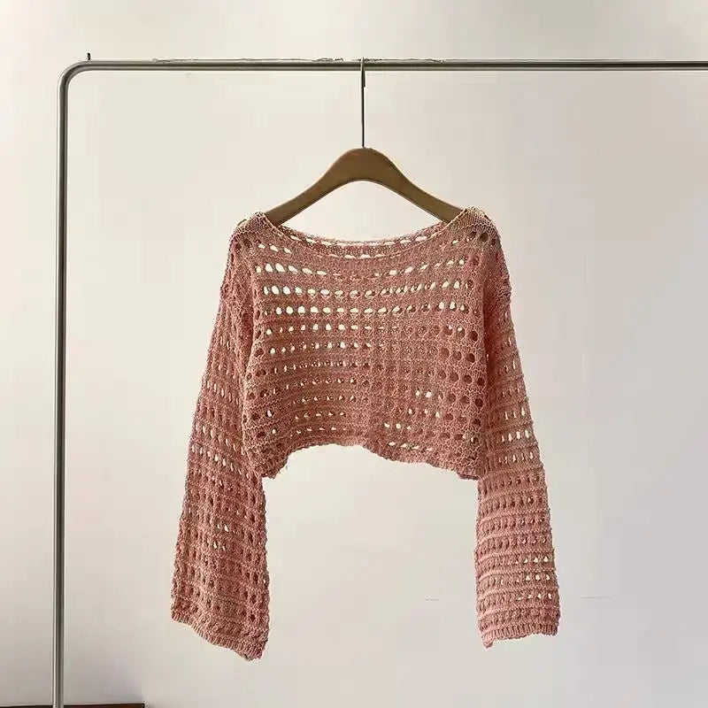 Pull court en maille ajourée tendance ORIS WEAR
