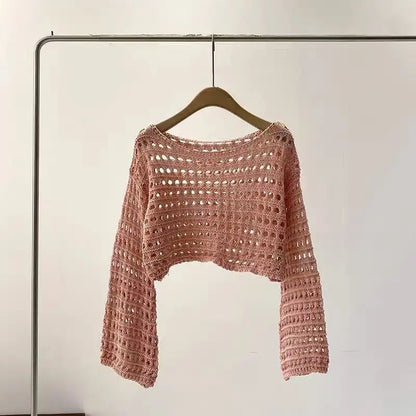 Pull court en maille ajourée tendance ORIS WEAR