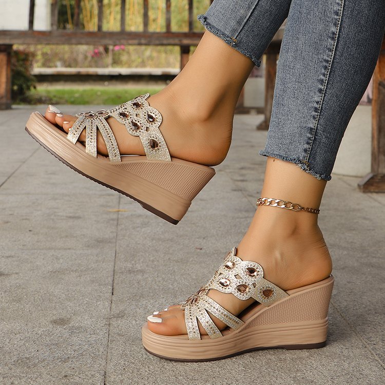 Chaussons bohèmes à bout ouvert et paillettes ORIS WEAR