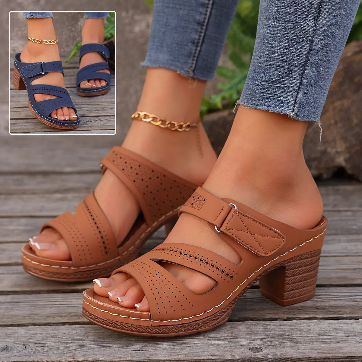 Mules à Talon Carré et Bout Ouvert ORIS WEAR