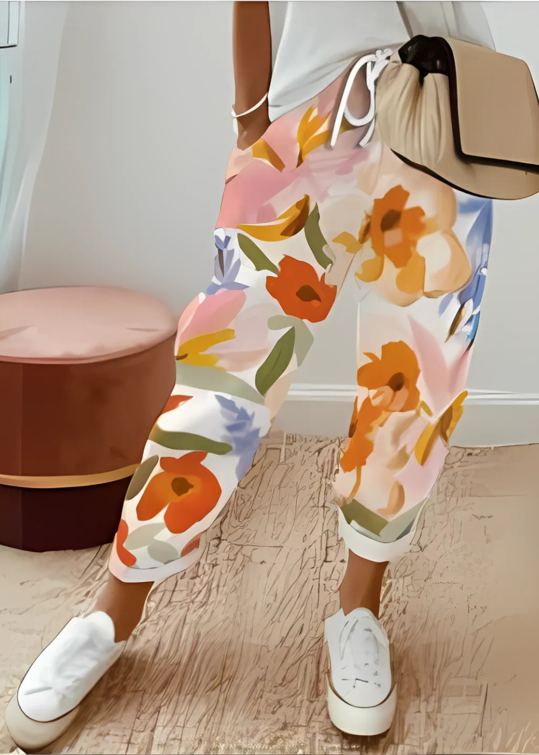 Pantalon Coton-Lin Femme Décontracté ORIS WEAR