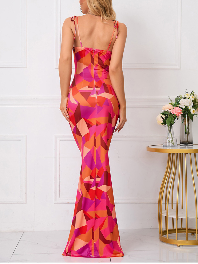 Robe Imprimée Fluide à Épaules Dénudées ORIS WEAR