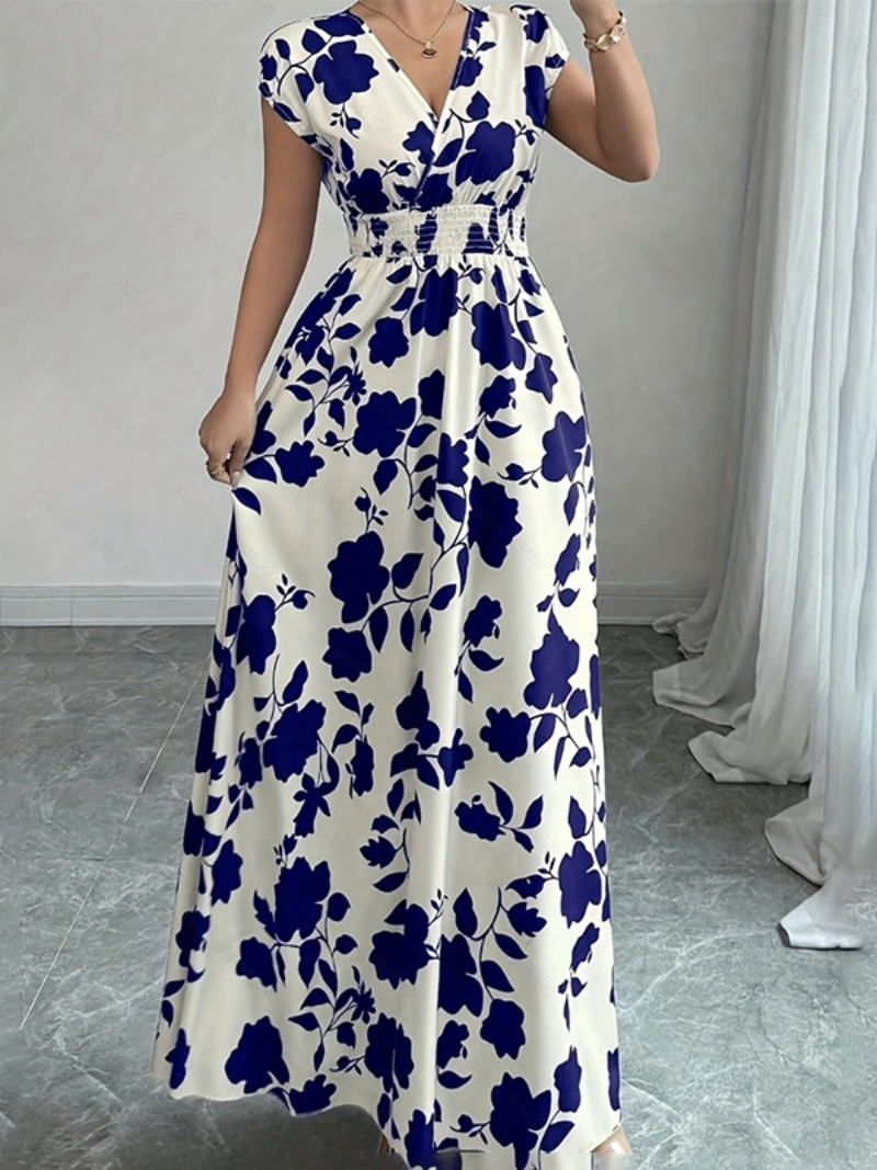 Robe Longue Élégante d’Été Col V Cache-Cœur ORIS WEAR
