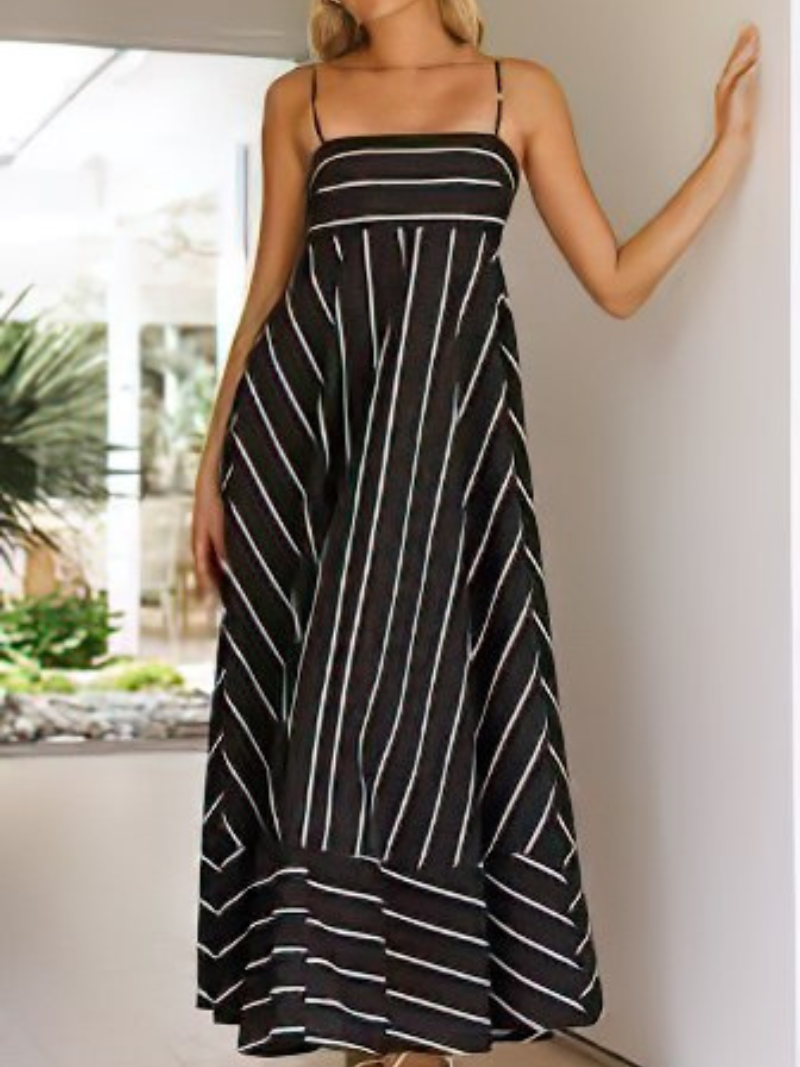 Robe Longue Bohème à Spaghetti et Dos Élastique ORIS WEAR