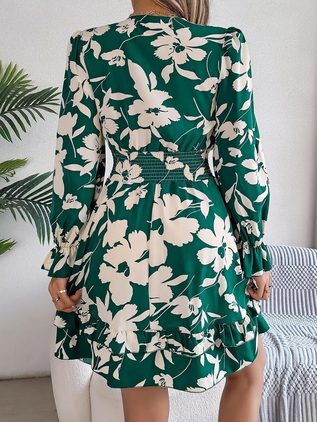 ROSE | ROBE FLORALE A VOLANTS ORIS WEAR