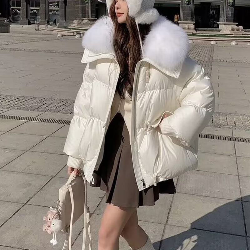 Veste courte matelassée col fourrure hiver ORIS WEAR