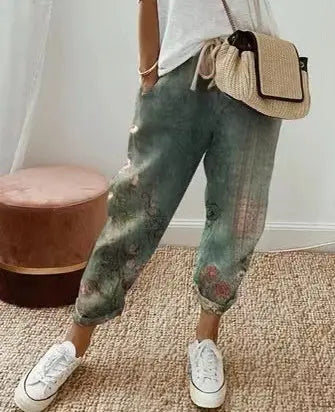 Pantalon Décontracté en Coton et Lin pour Femme ORIS WEAR