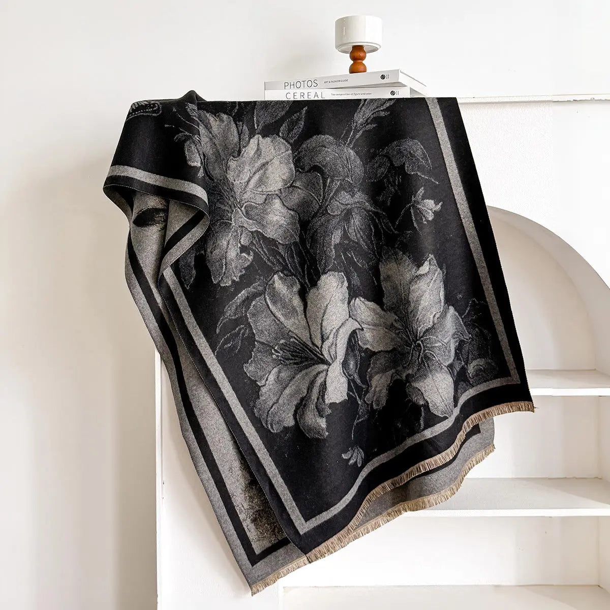Châle élégant pour femme en fausse laine cachemire, chaud, épais et polyvalent. ORIS WEAR