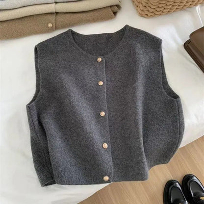Gilet sans manches chic à boutons contrastés ORIS WEAR
