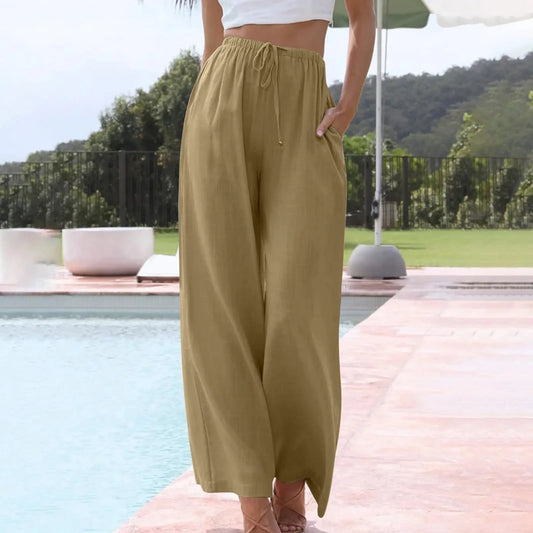 Robe longue femme en lin vert — ORIS WEAR