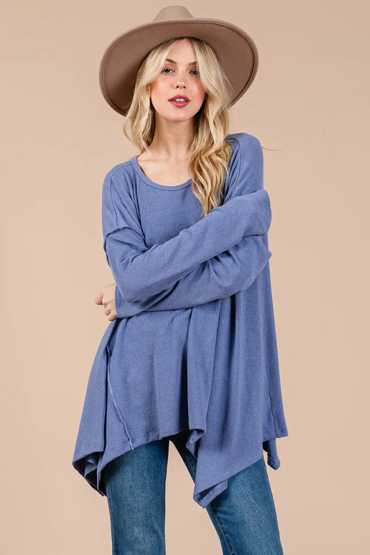 Mode femme de soirée bleu poussiéreux. — ORIS WEAR