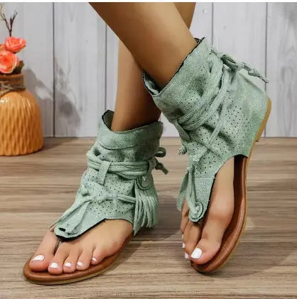Sandales bohèmes montantes à franges ORIS WEAR