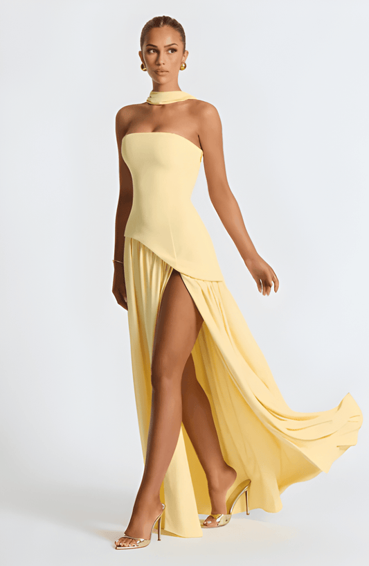 Annabel – Strapless Slit Maxi Dress