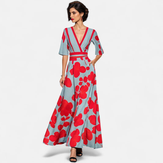 Robe Rose à Manches Élégantes ORIS WEAR