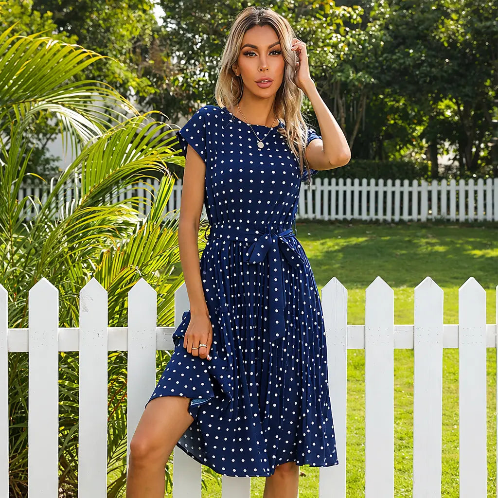 Robe midi femme fluide bleu — ORIS WEAR
