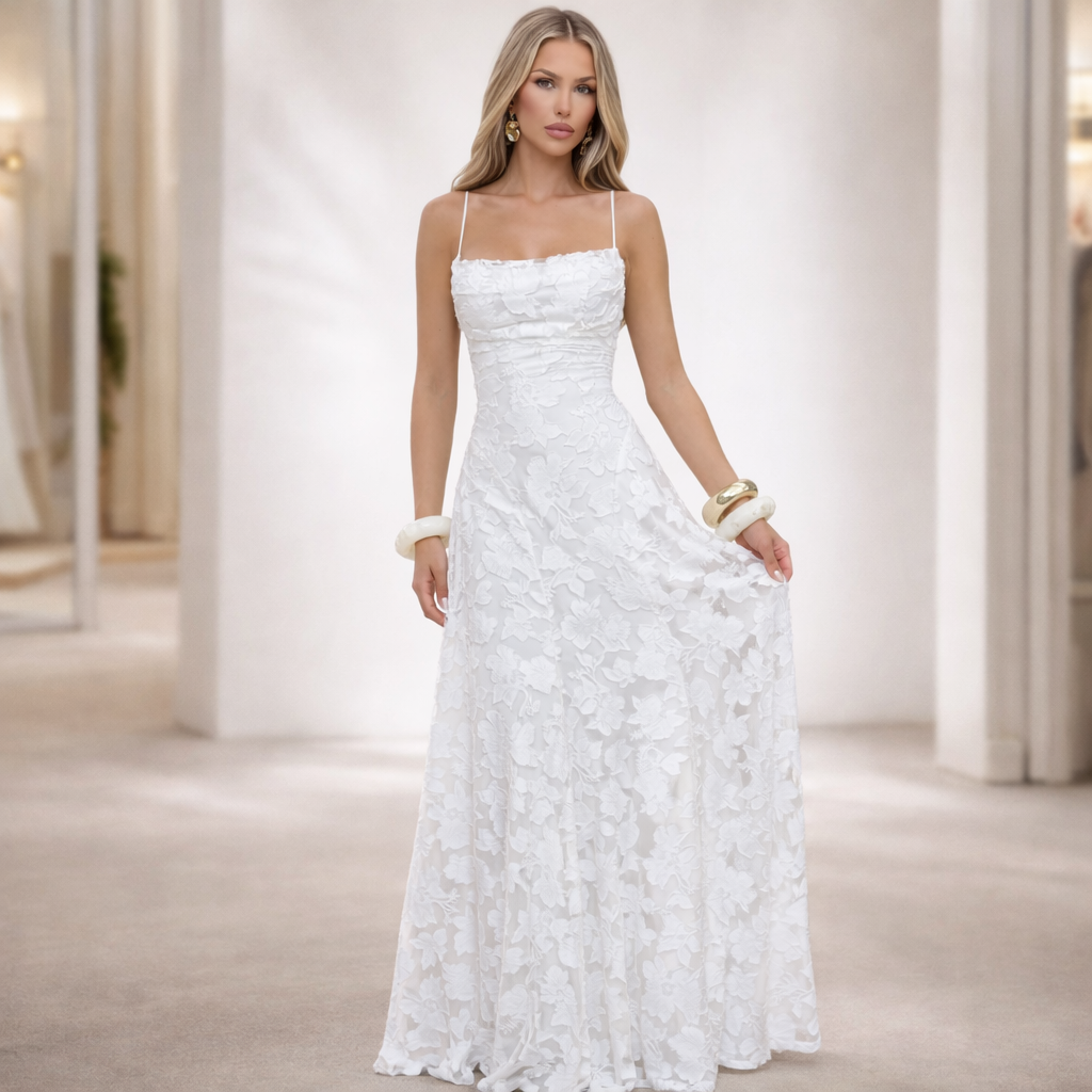 Ana | Robe longue sans manches à motif floral ORIS WEAR