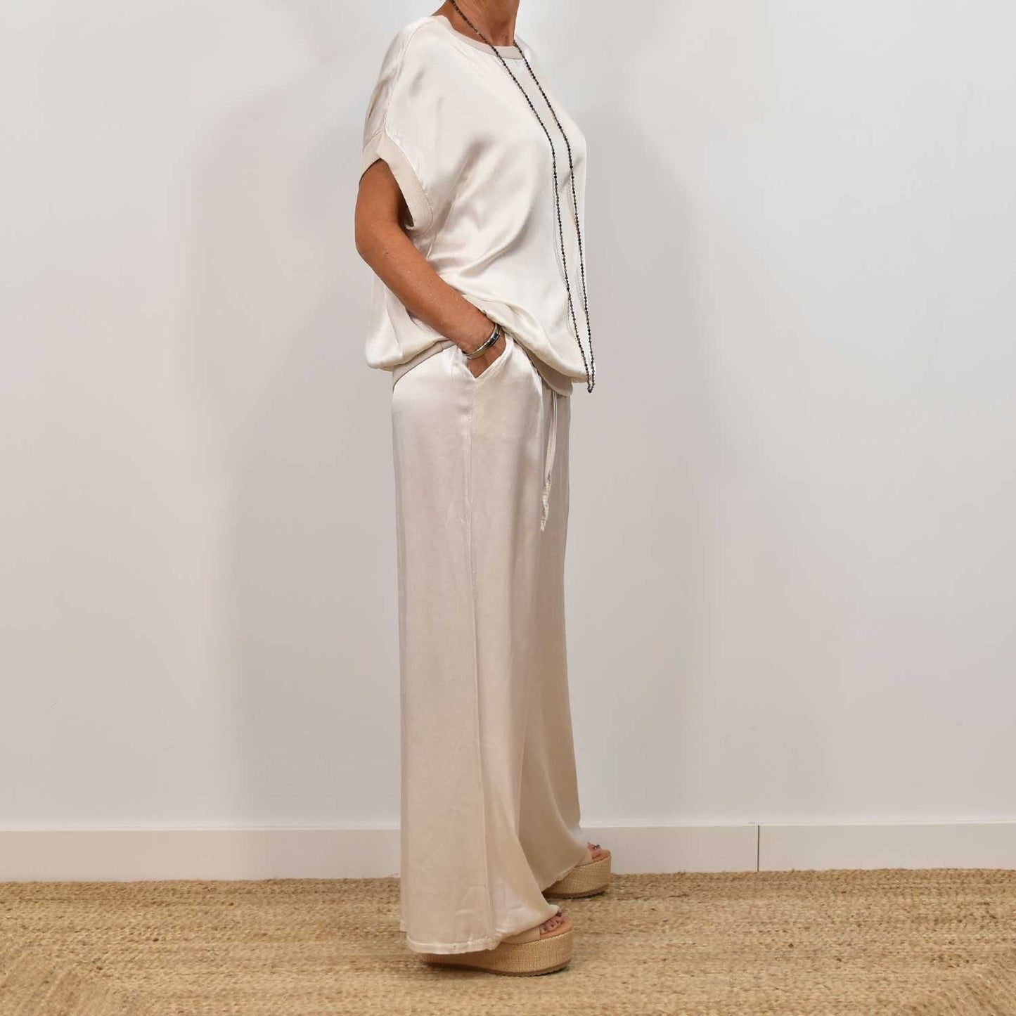 Ensemble Satin Chic - Haut Fluide & Pantalon Large ORIS WEAR