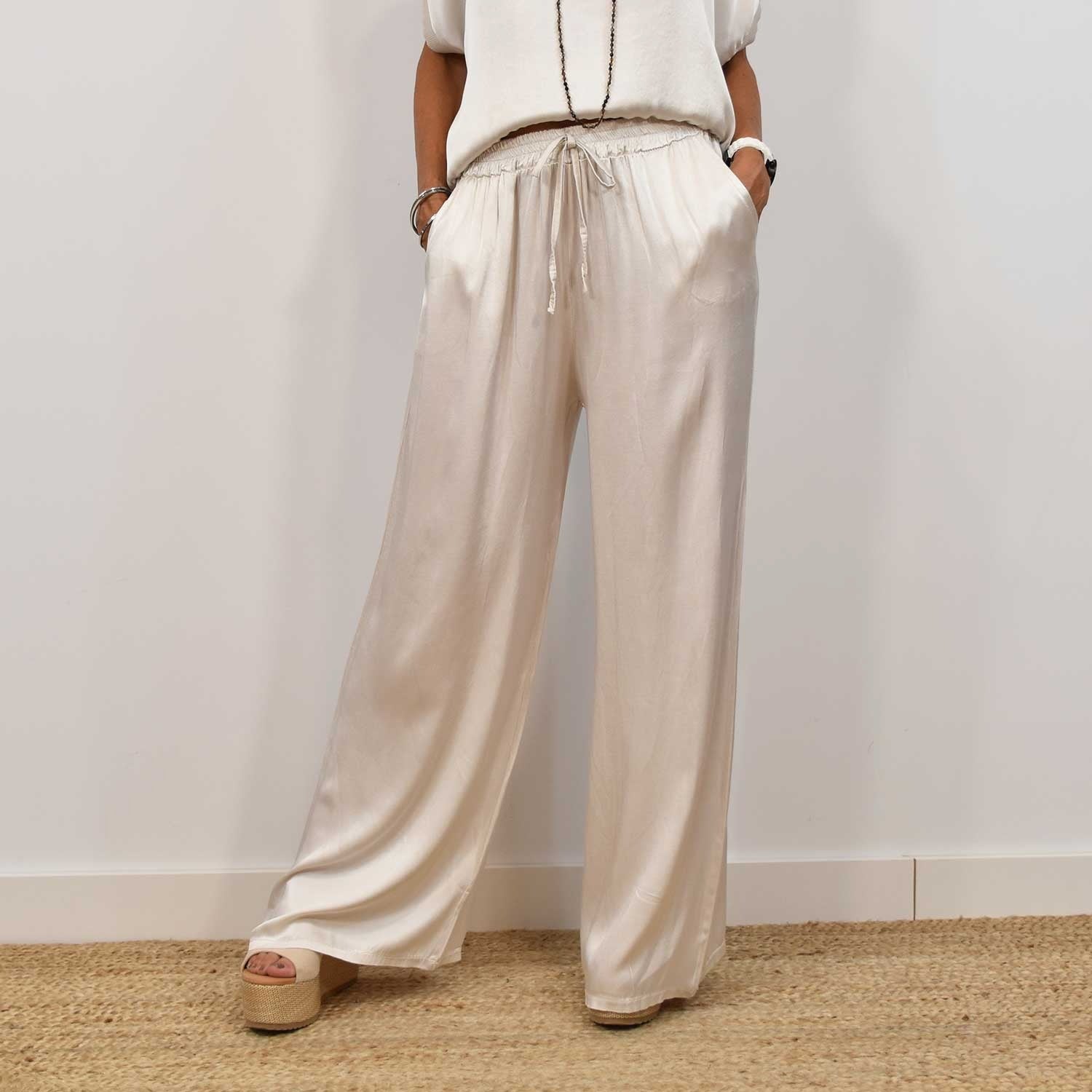 Ensemble Satin Chic - Haut Fluide & Pantalon Large ORIS WEAR