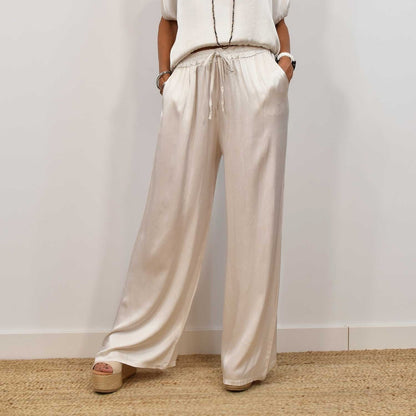 Ensemble Satin Chic - Haut Fluide & Pantalon Large ORIS WEAR