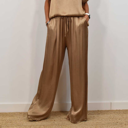Ensemble Satin Chic - Haut Fluide & Pantalon Large ORIS WEAR