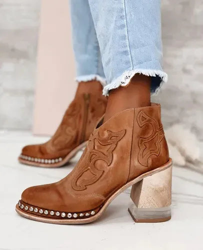 Tanus Spirit – Bottines Sculptées à Talon Carré & Charme Sauvage ORIS WEAR
