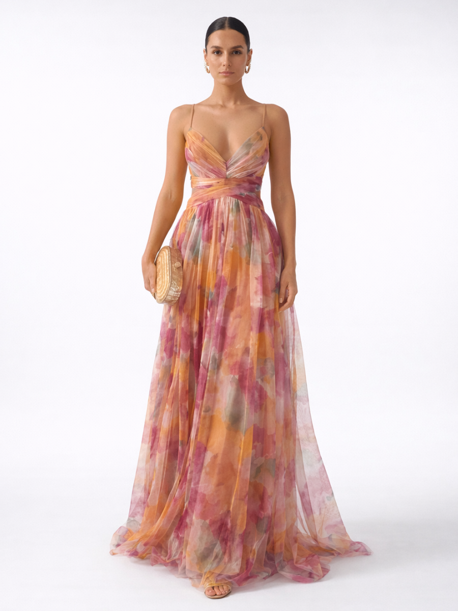 Carola - Robe longue florale charmante ORIS WEAR